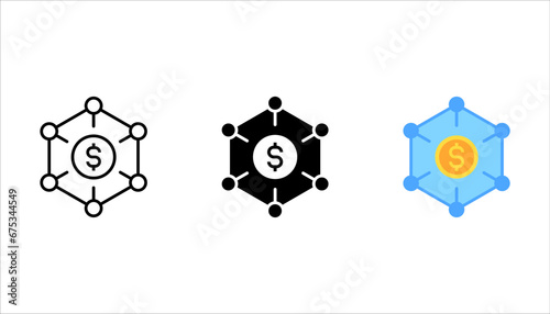Financial Network vector icon. business icon set, vector illustration on white background