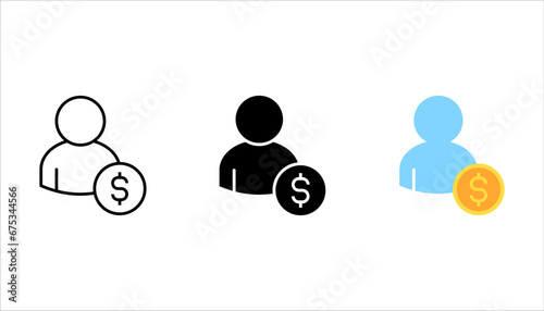Income icon set. Containing money, tax, earnings, payment, accounting, vector illustration on white background