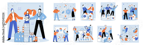 Business Association. Vector illustration. Businesses play vital role in driving economic growth and creating job opportunities Association with like minded professionals can enhance career prospects