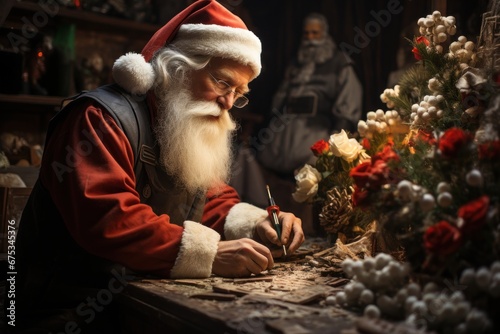 santa claus sitting on a chair and smiling