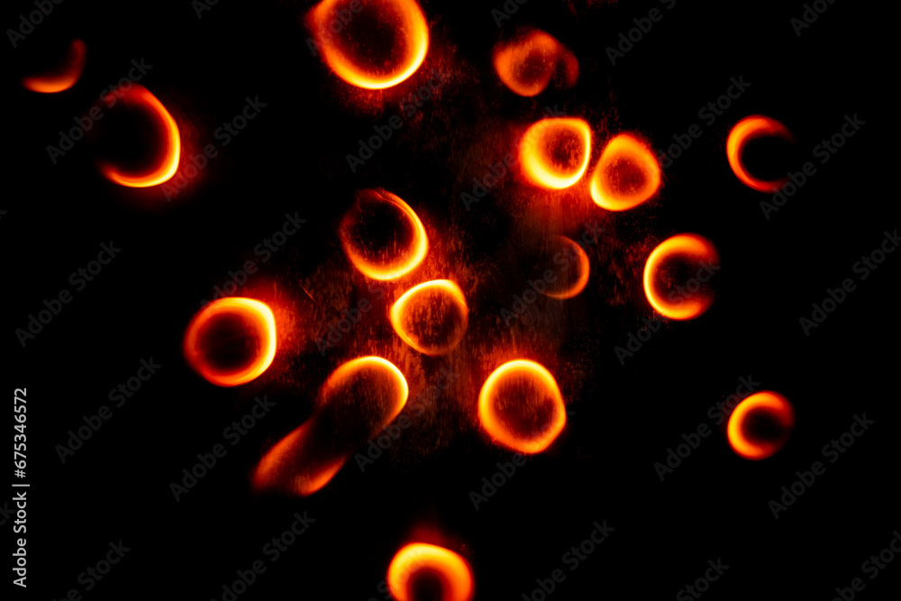 Naklejka premium Beautiful liquid fire texture on black background