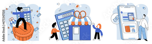Tax information. Vector illustration. Timely payment taxes ensures compliance with tax laws and regulations Expenses incurred in course business operations can be deducted from taxable income