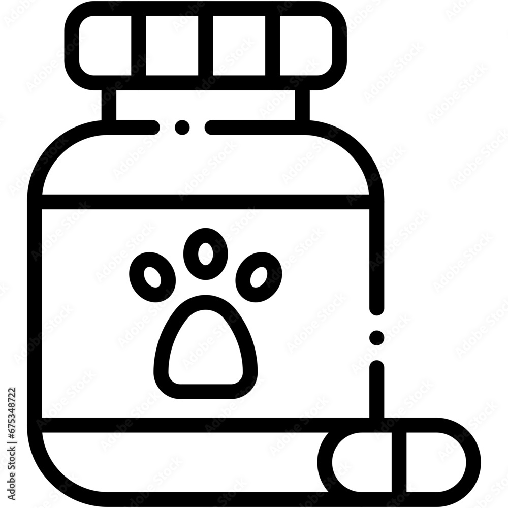 Vector Icon Medicines, Pills, Paw Print, Capsules, Medication, Bottle Vector Icon Medicines, Pills, Paw Print, Capsules, Medication, Bottle