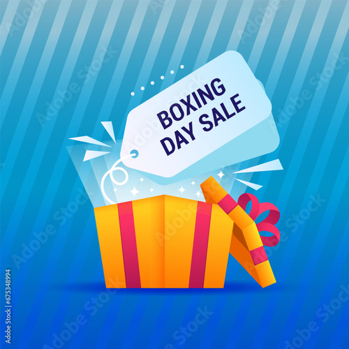 Boxing day sale background with gift box vector illustration for marketing or promotion program