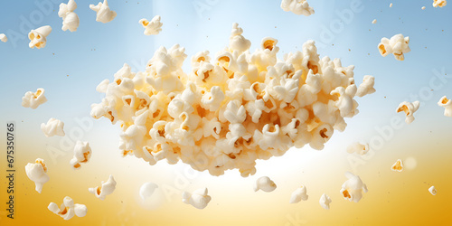 Popping Pleasure: A Cinematic Cornucopia of Popcorn Delights background ai generated