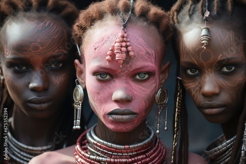 kobiety z Afrykańskiego plemienia. 