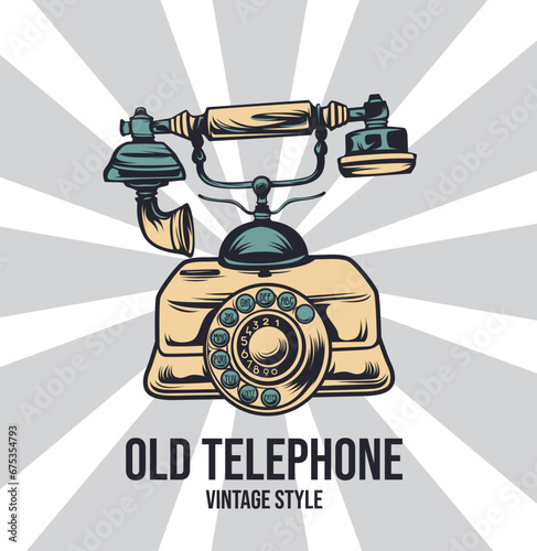 retro phone vector illustration vintage