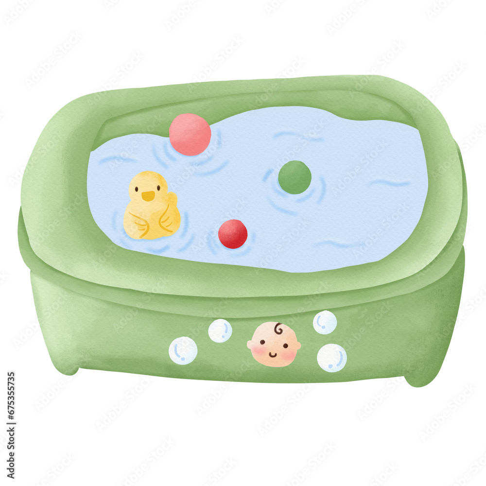 Naklejka premium Cute bathtub for baby 