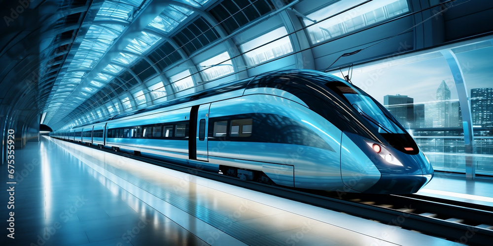 © GEMES - train station large view photo of a panoramic train full © GEMES - train station large view photo of a panoramic train full