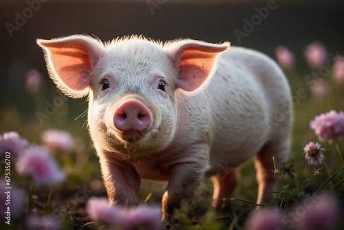 A Snapshot of Joy: The Radiant Charm of a Little Pet Pig