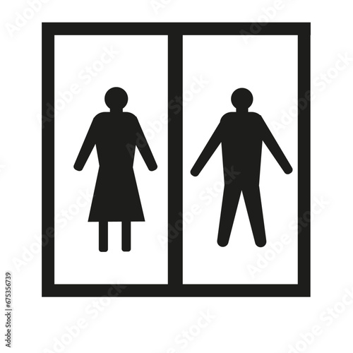 Panneau carré avec idéogramme indiquant les toilettes