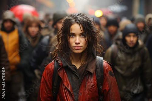 portrait of a girl in the street