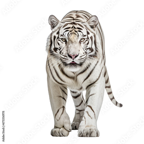White Bengal tiger isolated on transparent background