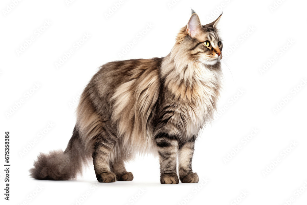 norwegian forest cat on isolated background