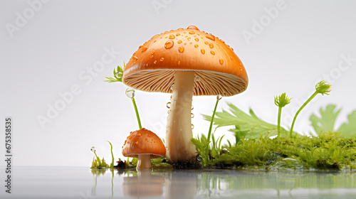 fresh mushroom on white bckground 