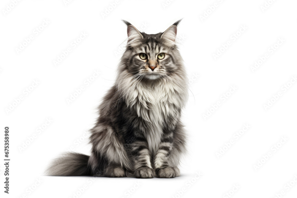 norwegian forest cat on isolated background