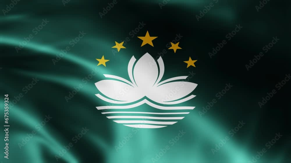 Macau flag is waving 3D animation. Macau flag waving in the wind. National flag of Macau. Flag seamless loop animation 4k Macau flag is waving 3D animation. Macau flag waving in the wind. National flag of Macau. Flag seamless loop animation 4k