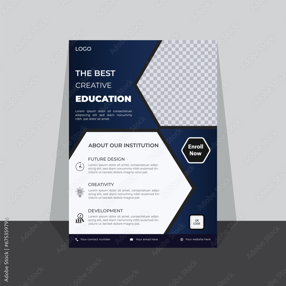 Obraz premium Vector Education Flyer design template 