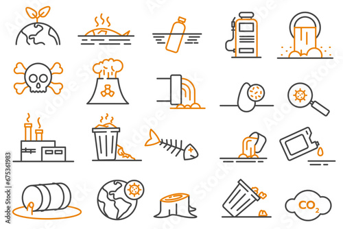 Sewage icons. Wastewater and water treatment vector icon set. Pollution line icon. Water treatment icon set. Editable stroke.