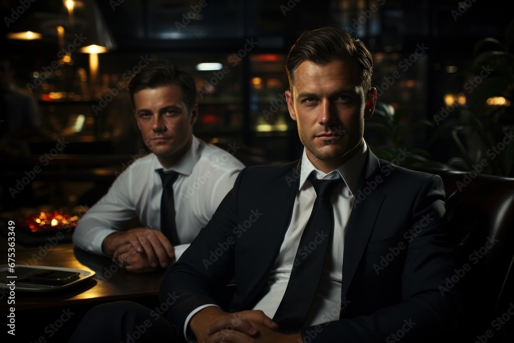 Fototapeta premium two businessmans in cafe