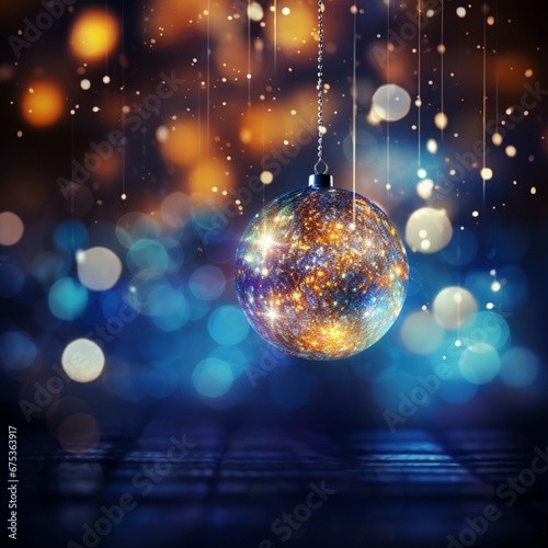 christmas background with balls and snowflakes.