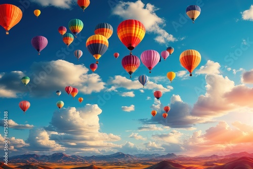hot multicolor air balloons in sky