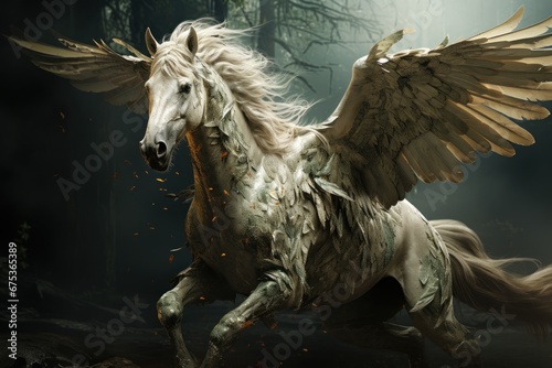 white horse with wings