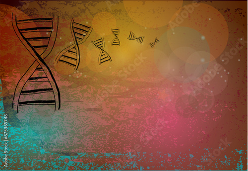 DNA Str  nge mit abstrakten Hintergrund - Wissenschaft und Forschung