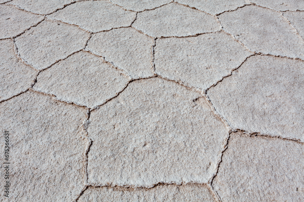 Obraz premium Close up of the salt flat crystals Salinas Grandes in Salta, Andes, North Argentina, South America