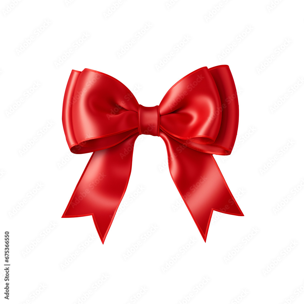 Red bow isolated on transparent background Red bow isolated on transparent background