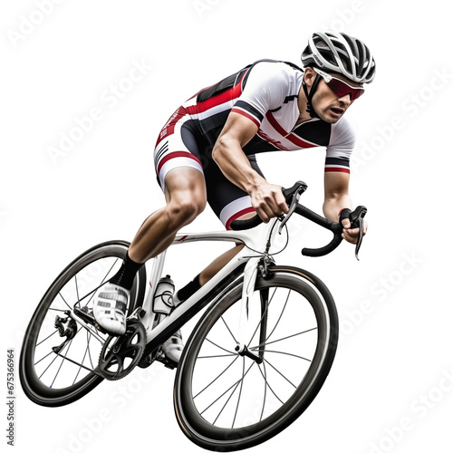 Cyclist man riding a bike in sport racing