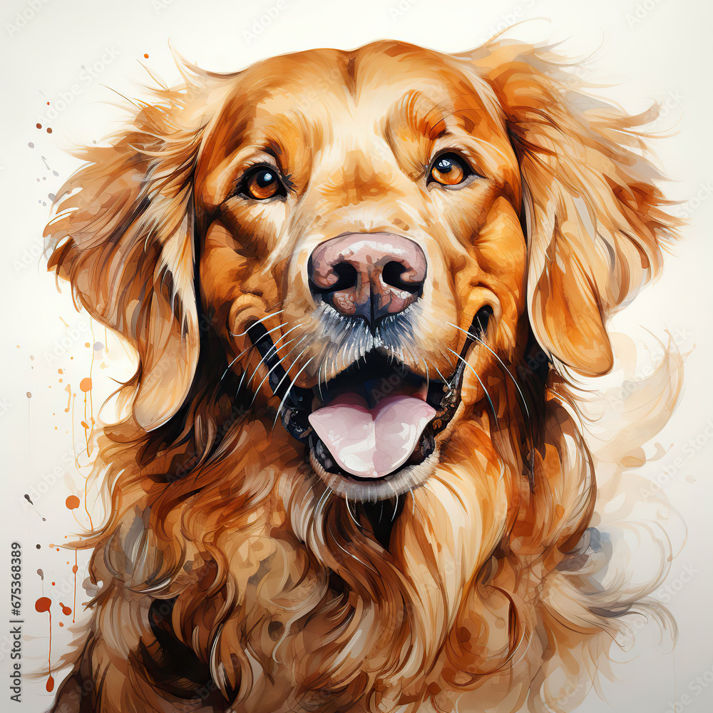 Smiling Golden Retriever: A Portrait of Happiness,golden retriever dog