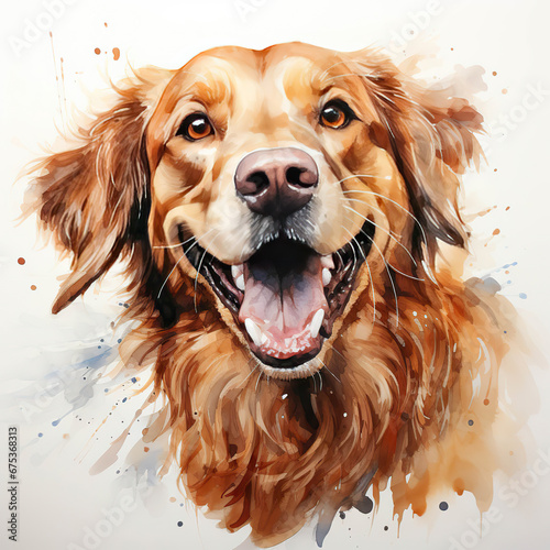Smiling Golden Retriever: A Portrait of Happiness,golden retriever dog