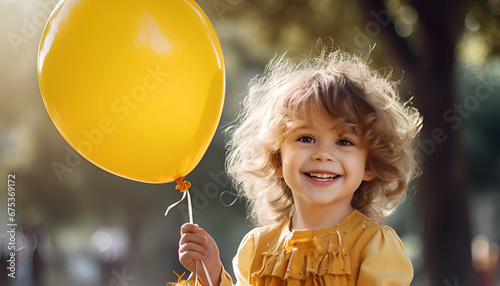 A Portrait Of Happy little girl holding a balloon,Premium Quality Image, HD Wallpaper