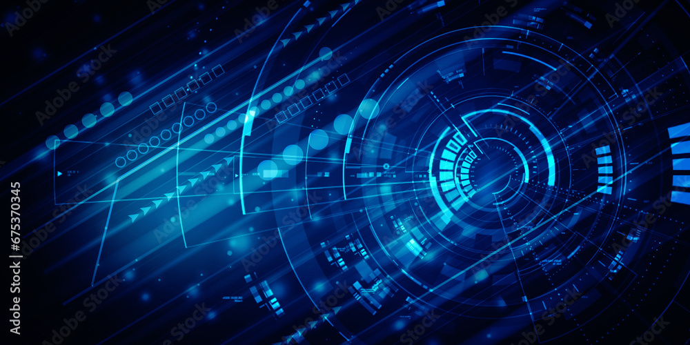 2d illustration Abstract futuristic electronic circuit technology background 2d illustration Abstract futuristic electronic circuit technology background