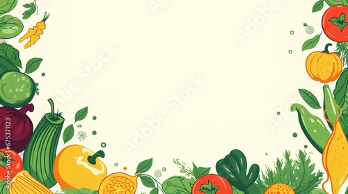 Fototapeta Naklejka Na Ścianę i Meble -  Cartoon illustrations promoting World Vegetarian Day. generated with AI.  World Vegan Day