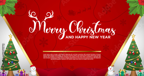 Banner Template Vector Merry Christmas and Happy New Year photo