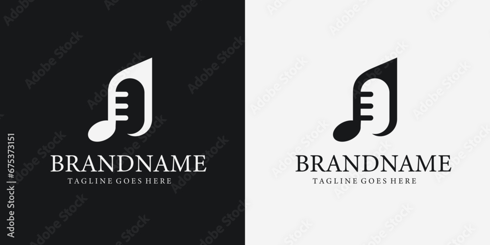 Musical note logo with podcast mic silhouette, simple, minimalist, black and white Musical note logo with podcast mic silhouette, simple, minimalist, black and white