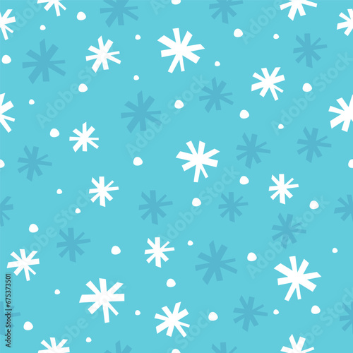 New Year s vector seamless background with snowflakes. Vector illustration Festive Christmas and New Year seamless snowflakes pattern. Blue and white.