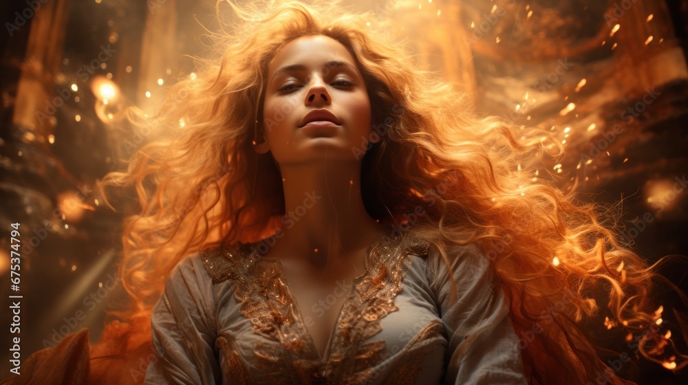 Fascinating redhead: A captivating portrait of a young woman with fiery hair
