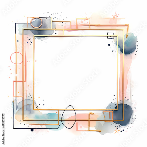 an abstract watercolor doddle frame