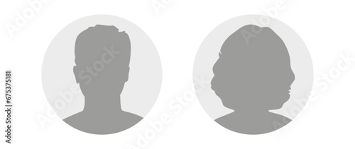 Vector flat illustration in grayscale. Avatar, user profile, person icon, profile picture. Suitable for social media profiles, icons, screensavers and as a template.