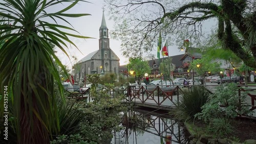 Major Nicoletti Square and St. Peter Church - Gramado, Rio Grande do Sul, Brazil