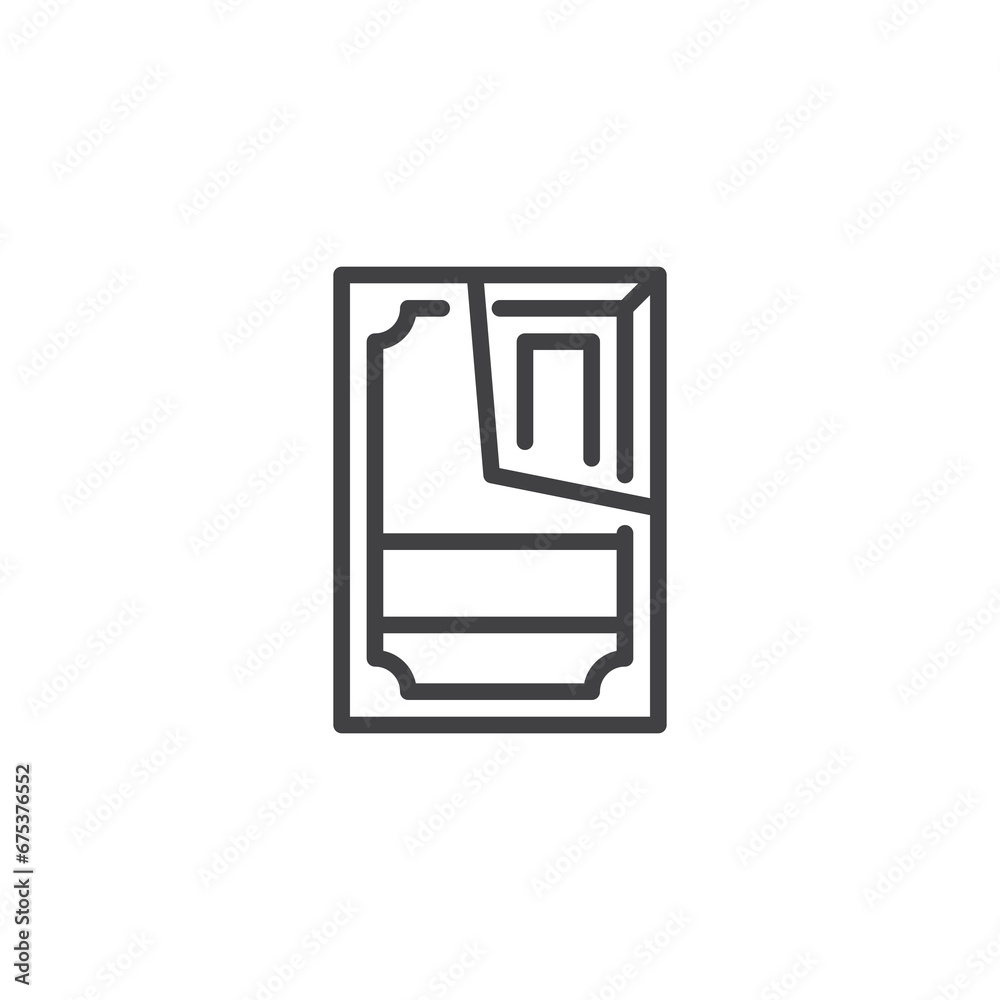 Chocolate bar line icon Chocolate bar line icon