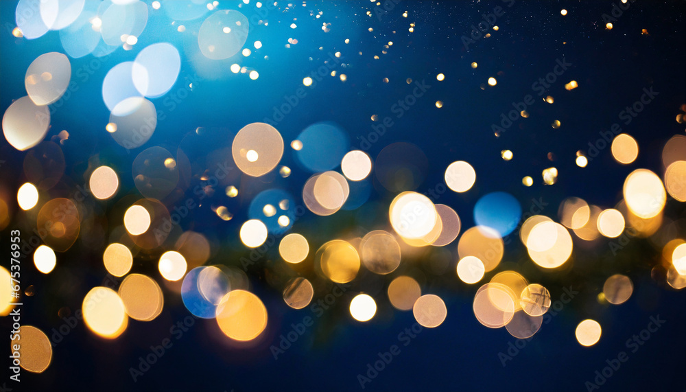 Christmas bokeh lights over dark blue background Christmas bokeh lights over dark blue background