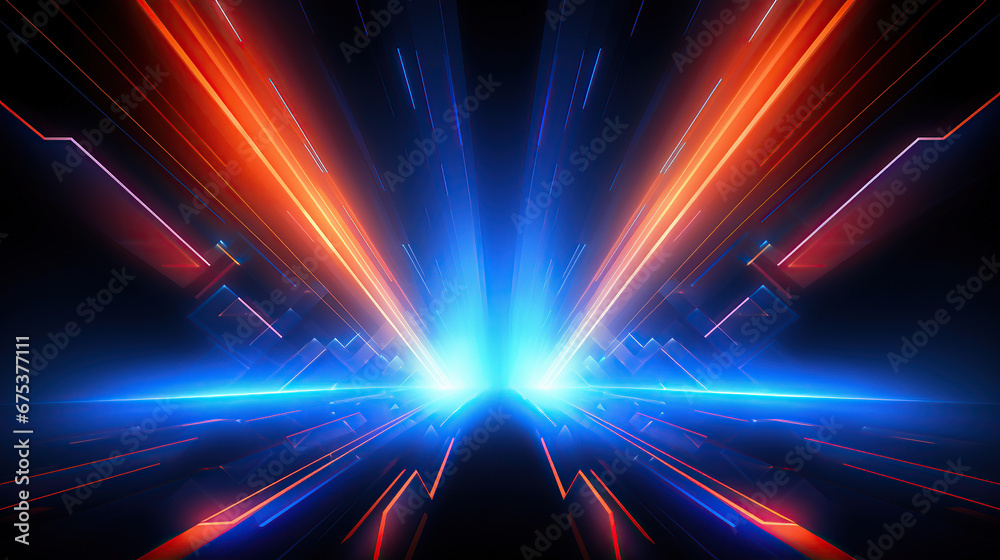 Abstract futuristic background with glowing light effect. illustration.