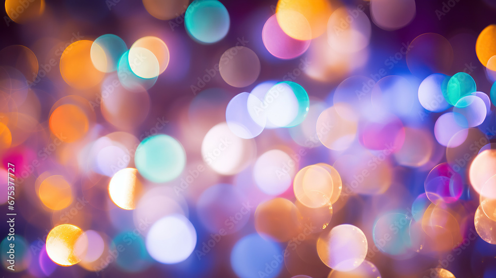 Fototapeta premium Blurring lights abstract circular bokeh.