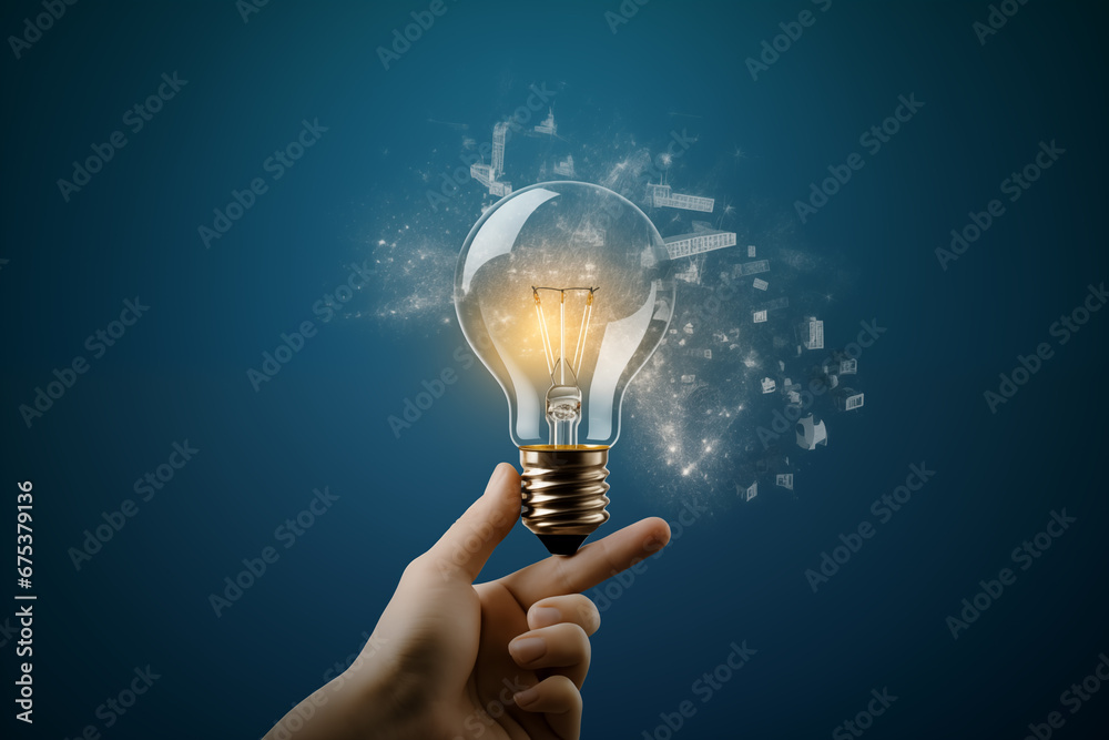 light bulb in hand light bulb in hand