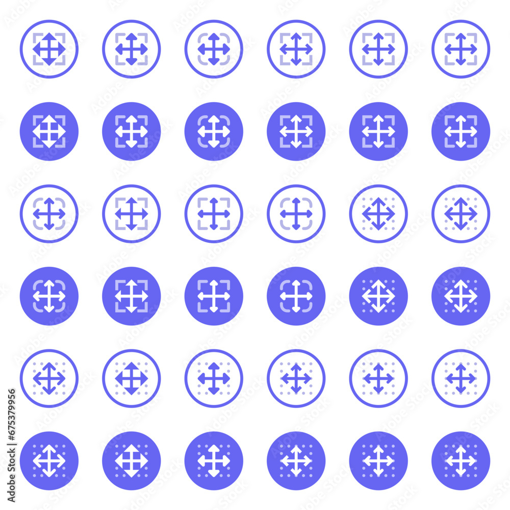 General arrow icons related to area expansion and reduction.
General arrow icons related to area expansion and reduction.