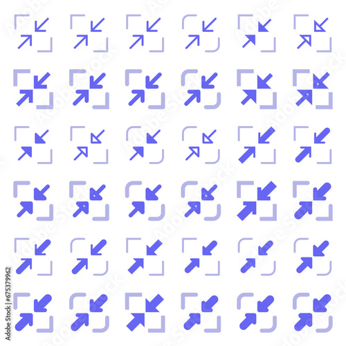 General arrow icons related to area expansion and reduction. 